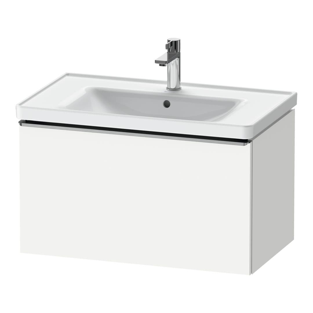 Duravit D-Neo – Έπιπλο Νιπτήρα – 784 mm, 1 συρτάρι, νιπτήρας κέντρο, 784 x 452 x 440 mm, Stainless steel Brushed – White Matt, Decor (DE4255070180000)