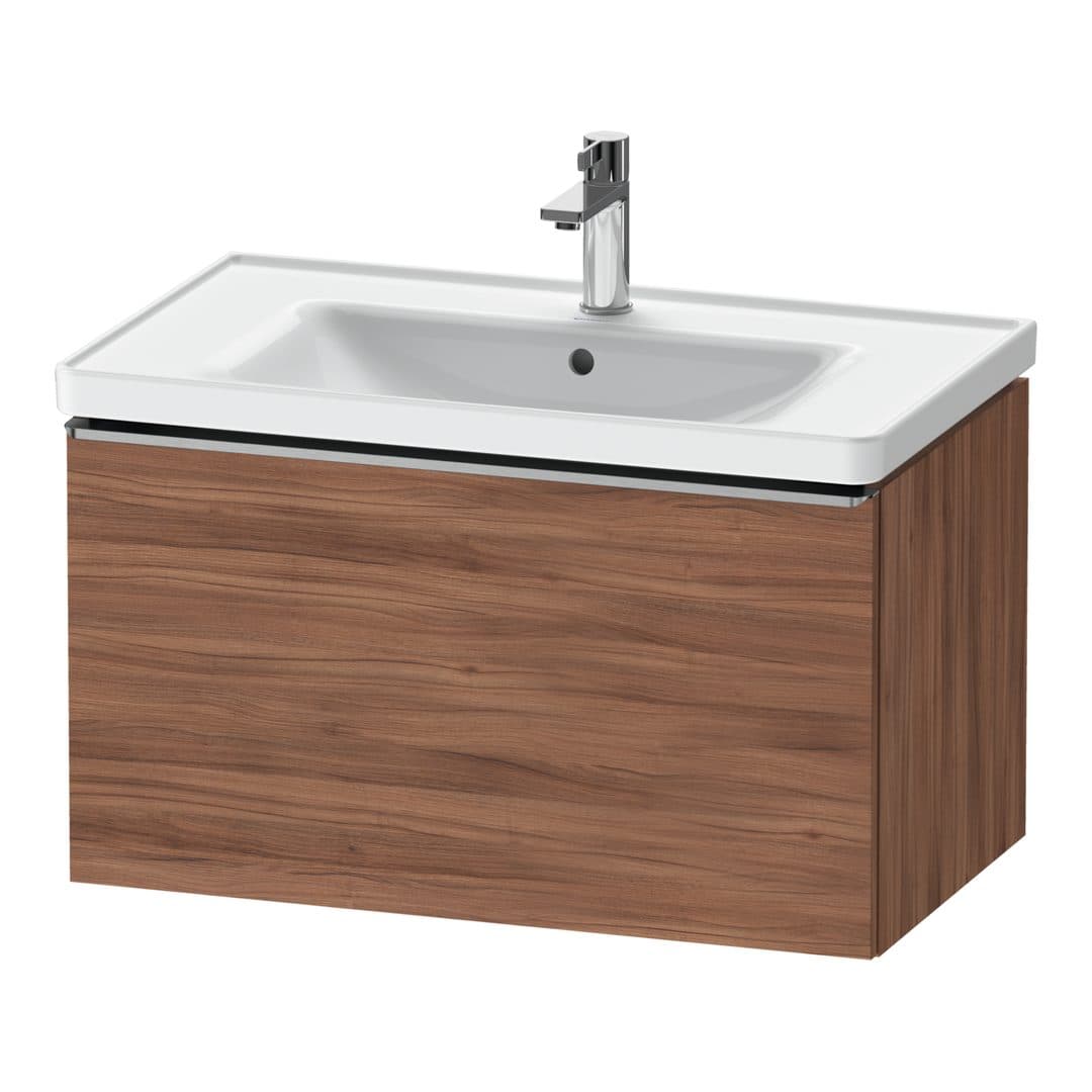 Duravit D-Neo – Έπιπλο Νιπτήρα – 784 mm, 1 συρτάρι, νιπτήρας κέντρο, 784 x 452 x 440 mm, Stainless steel Brushed – Walnut Matt, Decor (DE4255070790000)