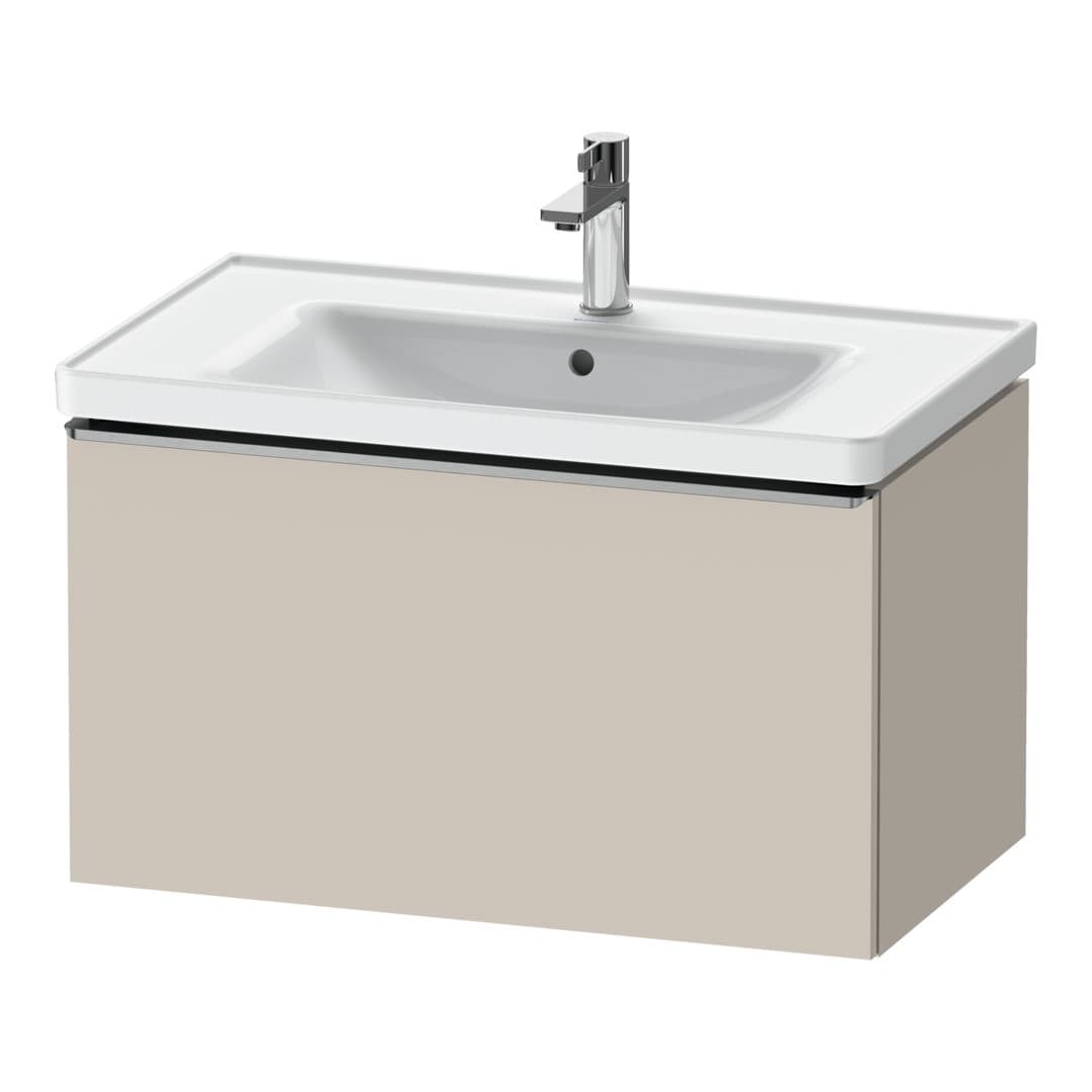 Duravit D-Neo – Έπιπλο Νιπτήρα – 784 mm, 1 συρτάρι, νιπτήρας κέντρο, 784 x 452 x 440 mm, Stainless steel Brushed – Taupe Matt, Decor (DE4255070910000)