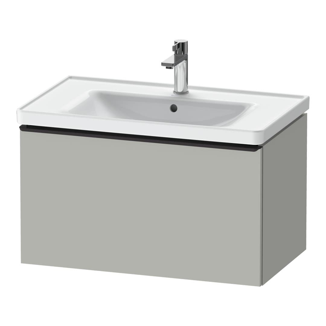 Duravit D-Neo – Έπιπλο Νιπτήρα – 784 mm, 1 συρτάρι, νιπτήρας κέντρο, 784 x 452 x 440 mm, Diamond black Matt – Concrete grey Matt, Decor (DE42550BD070000)