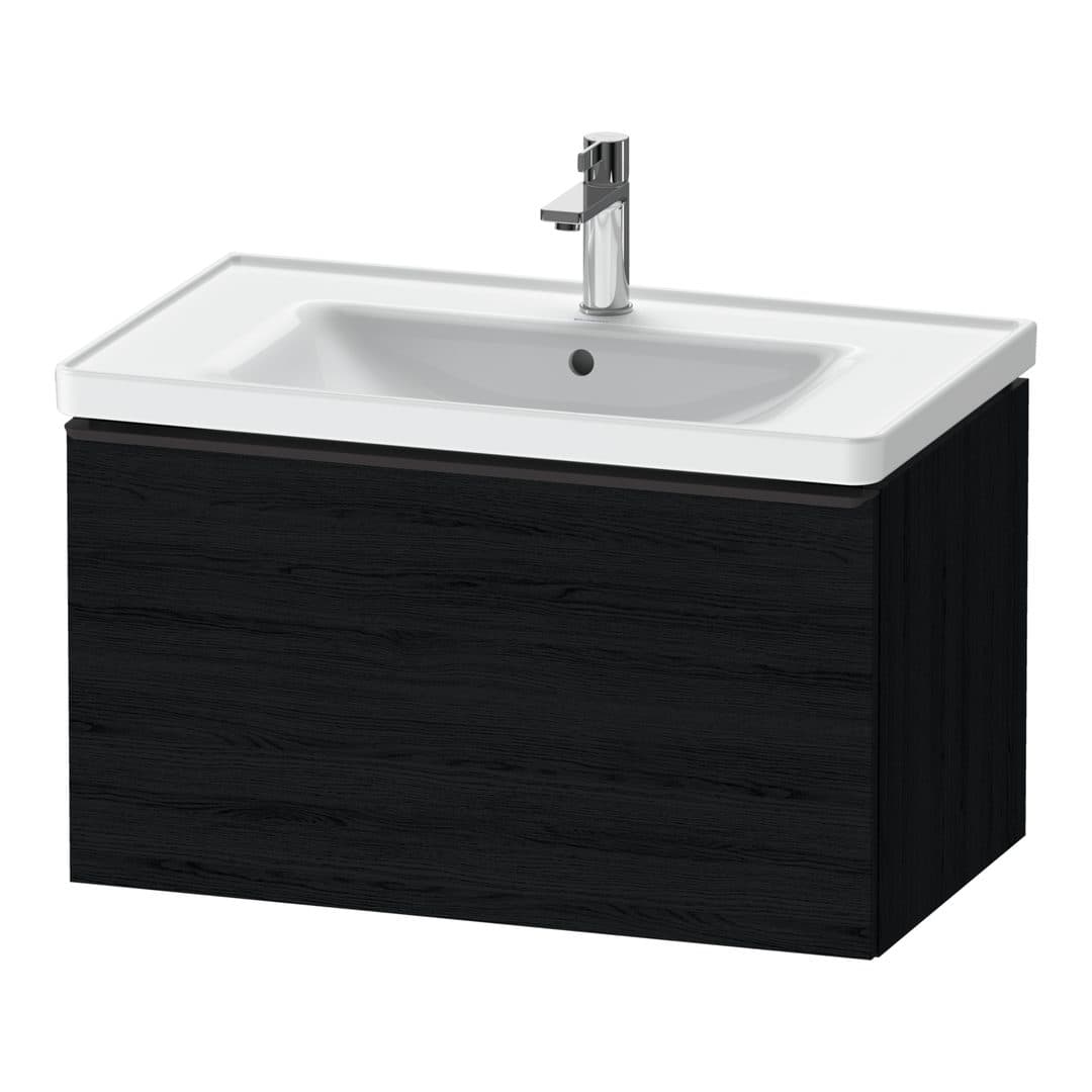 Duravit D-Neo – Έπιπλο Νιπτήρα – 784 mm, 1 συρτάρι, νιπτήρας κέντρο, 784 x 452 x 440 mm, Diamond black Matt – Black oak Matt, Decor (DE42550BD160000)