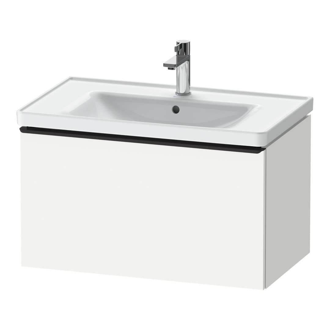 Duravit D-Neo – Έπιπλο Νιπτήρα – 784 mm, 1 συρτάρι, νιπτήρας κέντρο, 784 x 452 x 440 mm, Diamond black Matt – White Matt, Decor (DE42550BD180000)