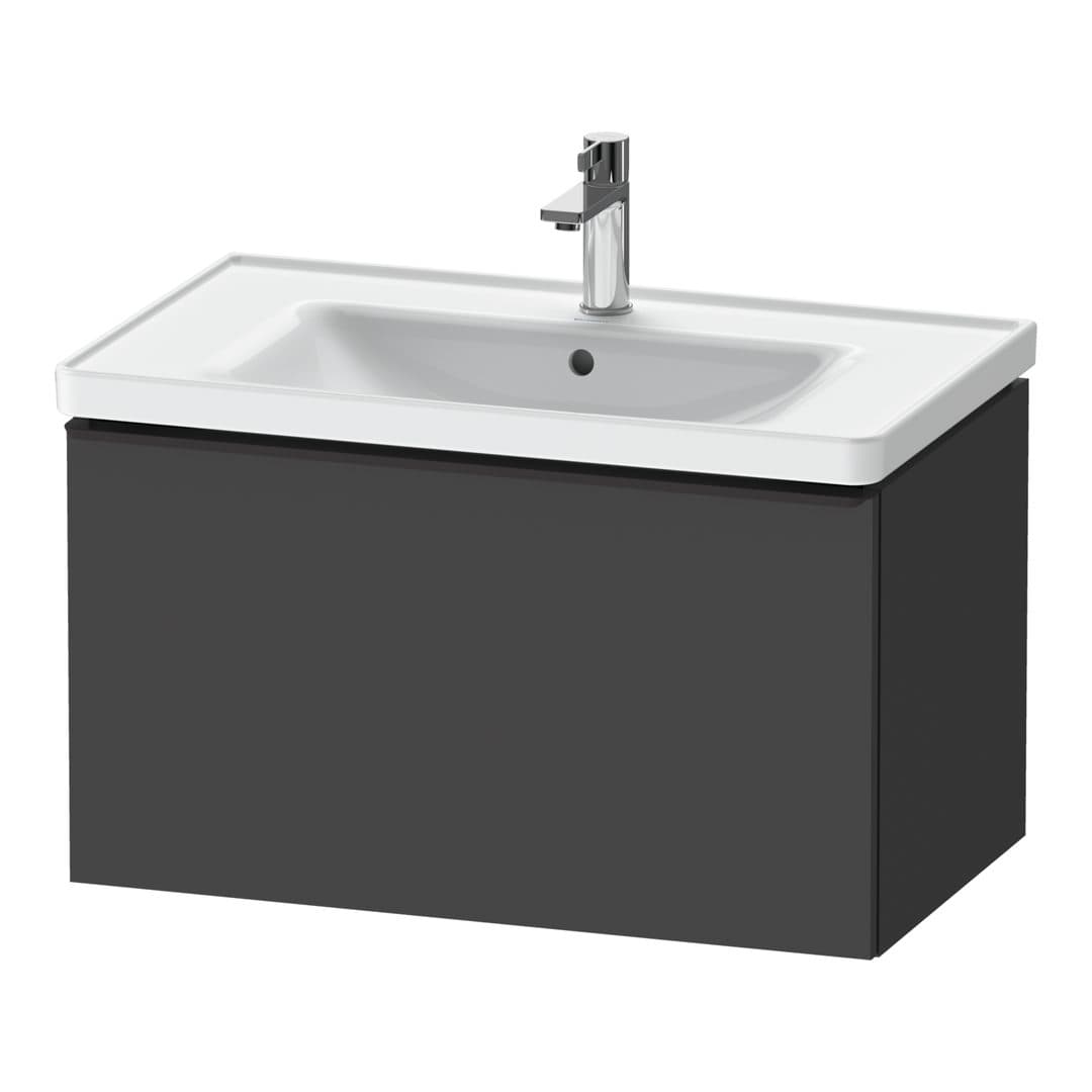 Duravit D-Neo – Έπιπλο Νιπτήρα – 784 mm, 1 συρτάρι, νιπτήρας κέντρο, 784 x 452 x 440 mm, Diamond black Matt – Graphite Matt, Decor (DE42550BD490000)