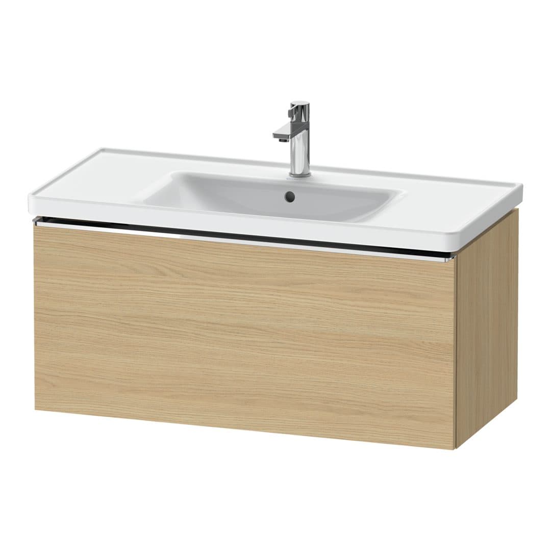 Duravit D-Neo – Έπιπλο Νιπτήρα – 984 mm, 1 συρτάρι, νιπτήρας κέντρο, 984 x 452 x 440 mm, Chrome High Gloss – Natural oak, Decor (DE4256010300000)