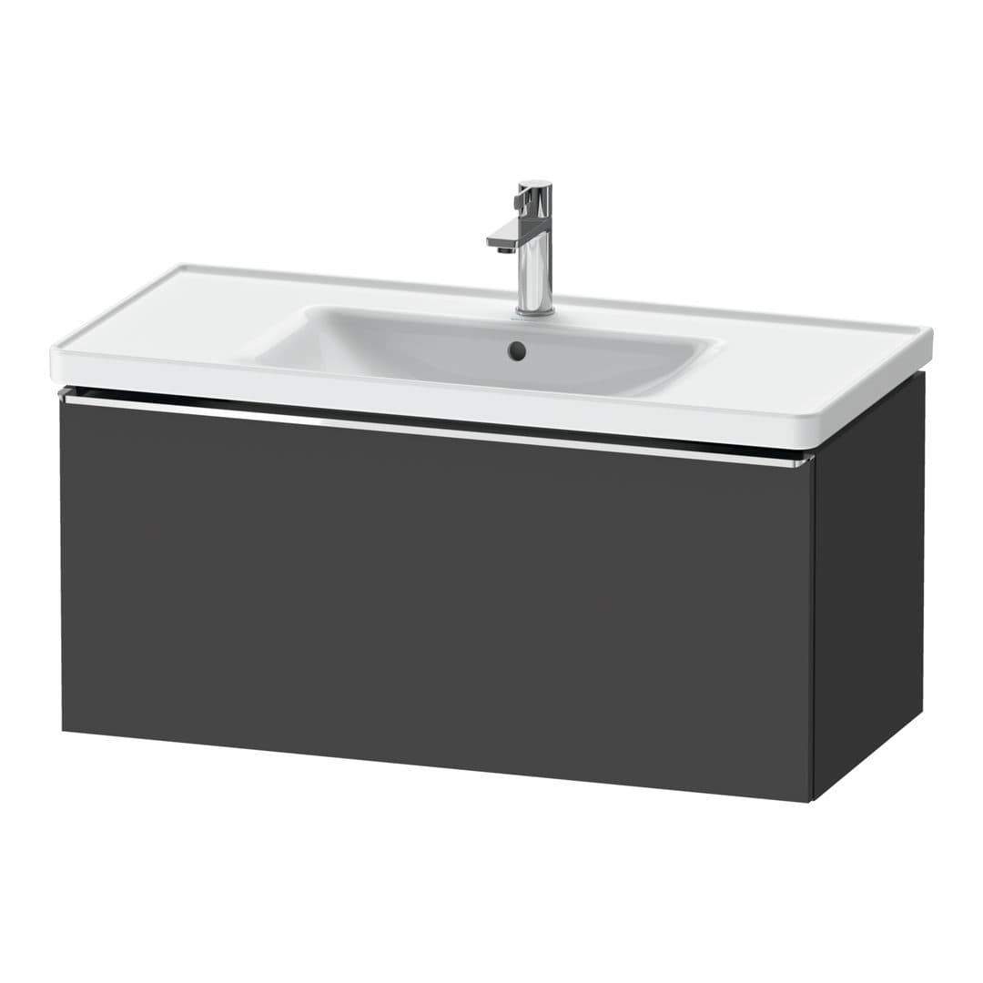Duravit D-Neo – Έπιπλο Νιπτήρα – 984 mm, 1 συρτάρι, νιπτήρας κέντρο, 984 x 452 x 440 mm, Chrome High Gloss – Graphite Matt, Decor (DE4256010490000)