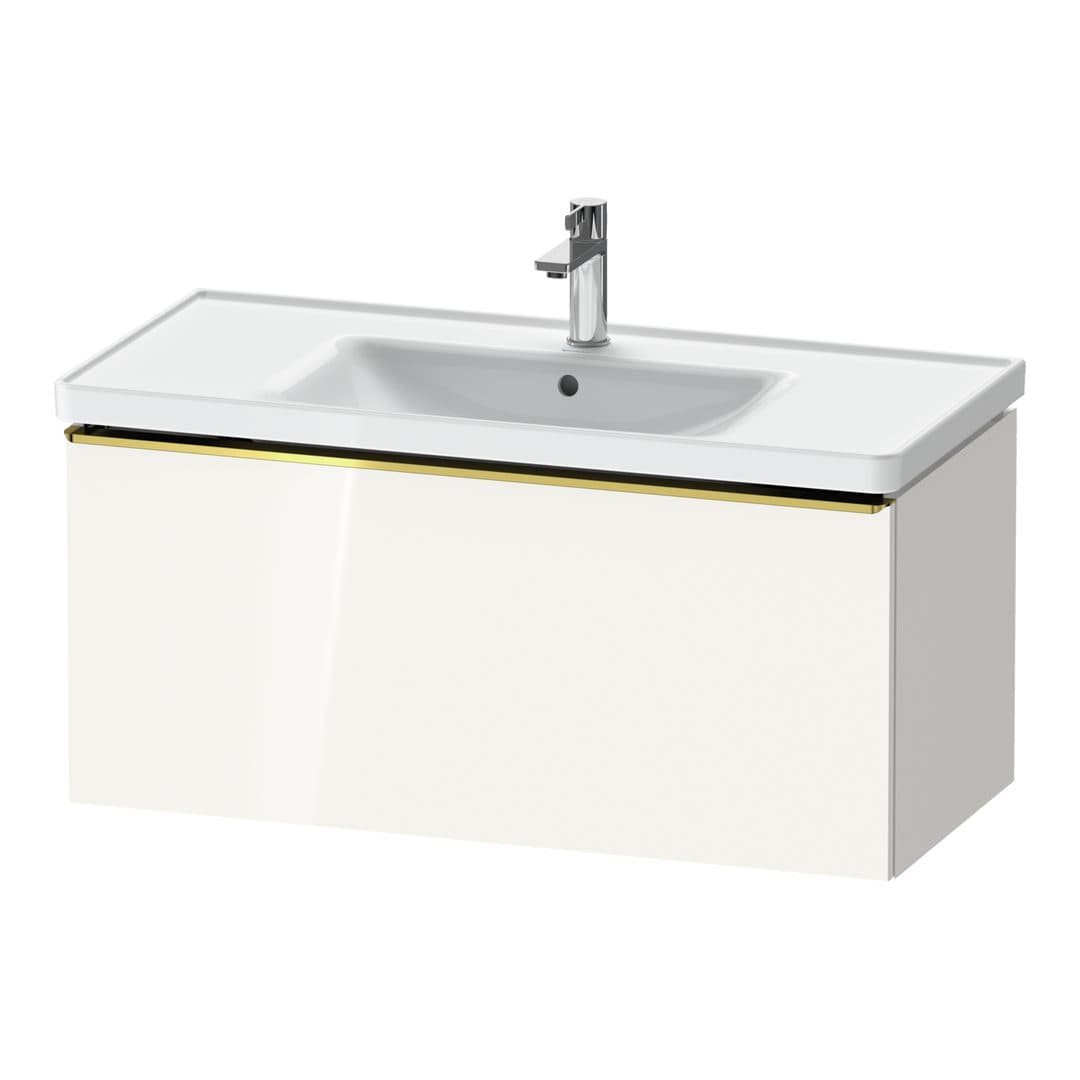 Duravit D-Neo – Έπιπλο Νιπτήρα – 984 mm, 1 συρτάρι, νιπτήρας κέντρο, 984 x 452 x 440 mm, Gold Polished – White High Gloss, Decor (DE4256034220000)