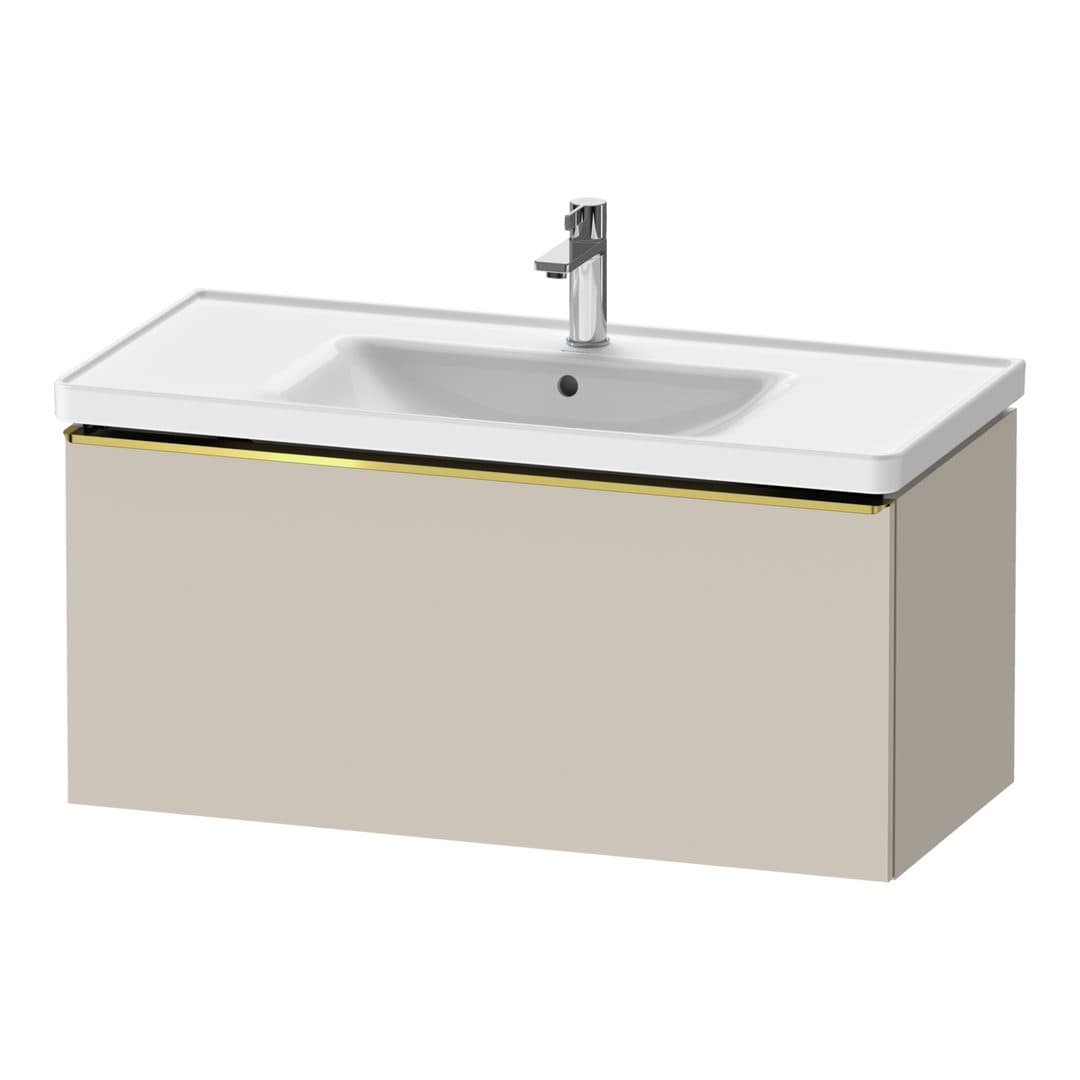 Duravit D-Neo – Έπιπλο Νιπτήρα – 984 mm, 1 συρτάρι, νιπτήρας κέντρο, 984 x 452 x 440 mm, Gold Polished – Taupe Matt, Decor (DE4256034910000)