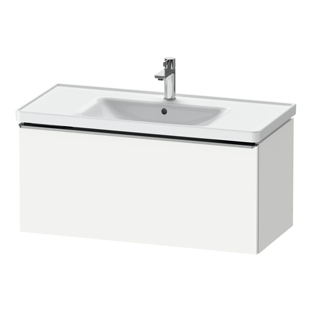 Duravit D-Neo – Έπιπλο Νιπτήρα – 984 mm, 1 συρτάρι, νιπτήρας κέντρο, 984 x 452 x 440 mm, Stainless steel Brushed – White Matt, Decor (DE4256070180000)