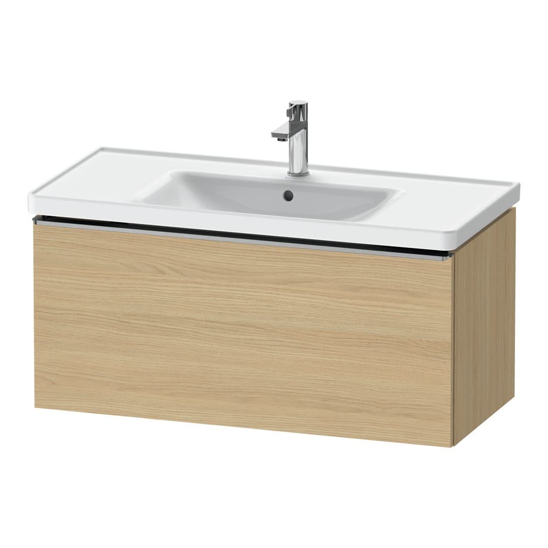 Duravit D-Neo – Έπιπλο Νιπτήρα – 984 mm, 1 συρτάρι, νιπτήρας κέντρο, 984 x 452 x 440 mm, Stainless steel Brushed – Natural oak, Decor (DE4256070300000)