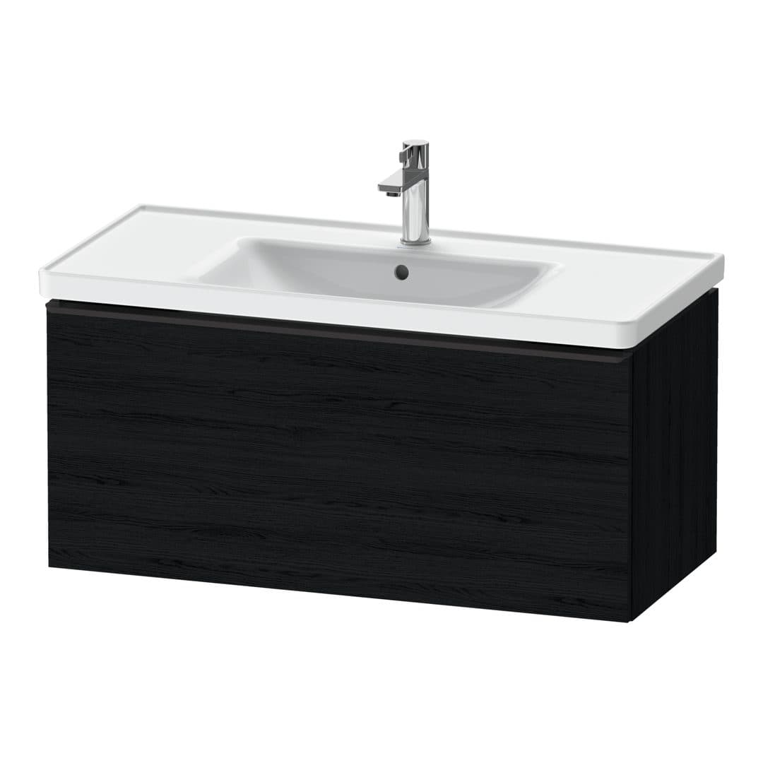 Duravit D-Neo – Έπιπλο Νιπτήρα – 984 mm, 1 συρτάρι, νιπτήρας κέντρο, 984 x 452 x 440 mm, Diamond black Matt – Black oak Matt, Decor (DE42560BD160000)