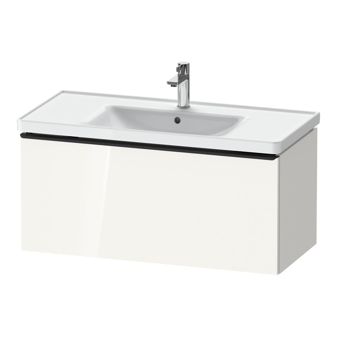 Duravit D-Neo – Έπιπλο Νιπτήρα – 984 mm, 1 συρτάρι, νιπτήρας κέντρο, 984 x 452 x 440 mm, Diamond black Matt – White High Gloss, Decor (DE42560BD220000)