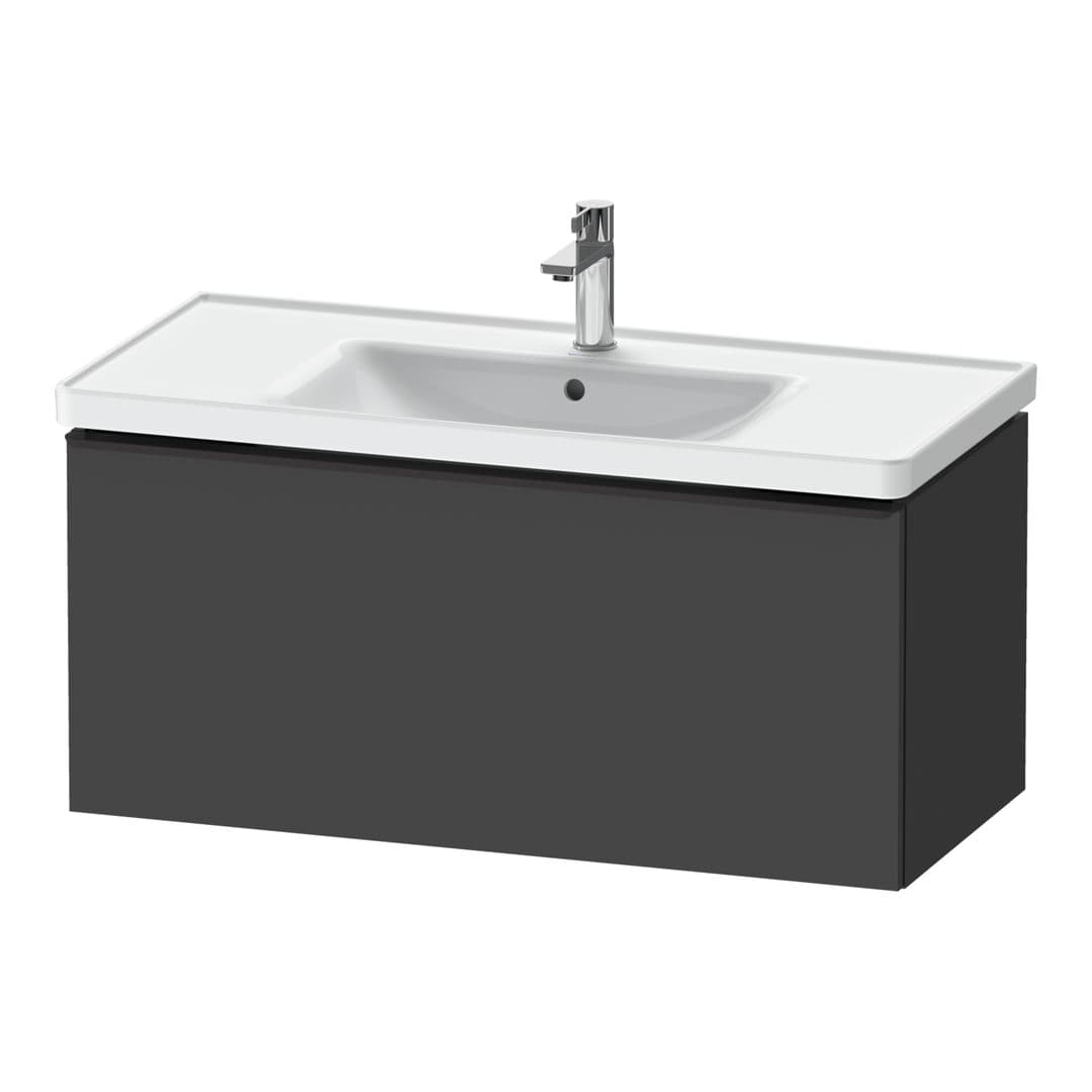 Duravit D-Neo – Έπιπλο Νιπτήρα – 984 mm, 1 συρτάρι, νιπτήρας κέντρο, 984 x 452 x 440 mm, Diamond black Matt – Graphite Matt, Decor (DE42560BD490000)