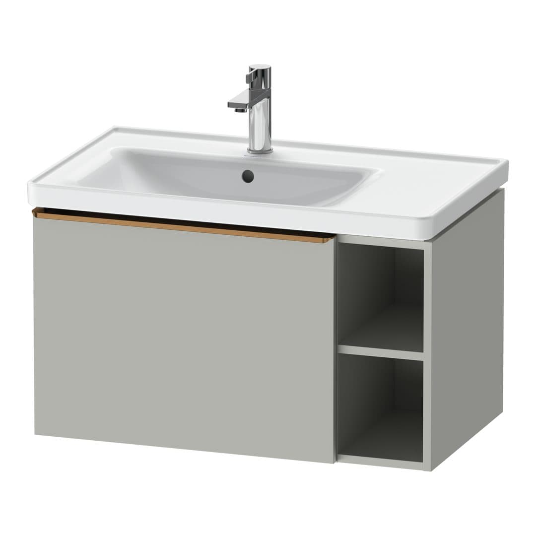 Duravit D-Neo – Έπιπλο Νιπτήρα – 784 mm, 1 συρτάρι, νιπτήρας αριστερά, Bronze Brushed – Concrete grey Matt, Decor (DE4258004070000)