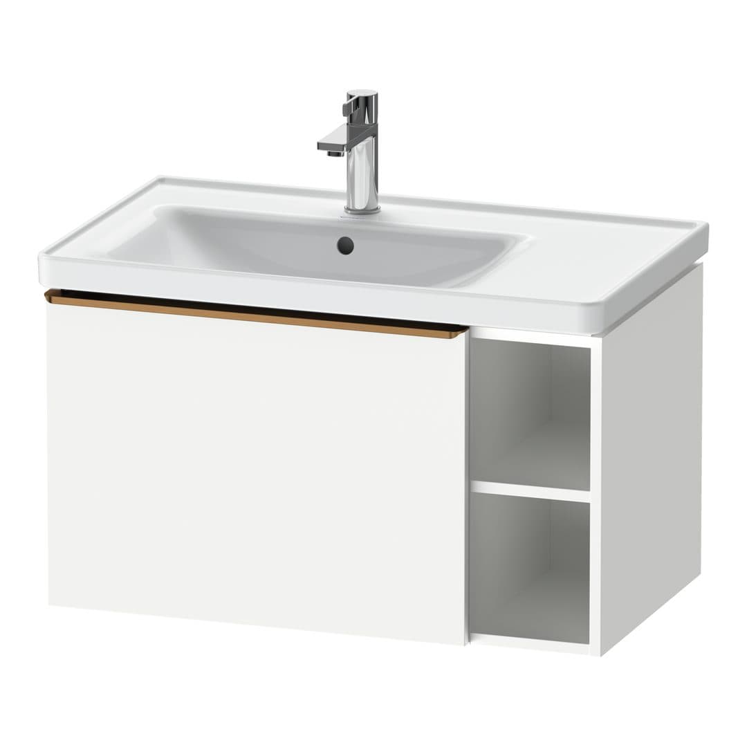 Duravit D-Neo – Έπιπλο Νιπτήρα – 784 mm, 1 συρτάρι, νιπτήρας αριστερά, Bronze Brushed – White Matt, Decor (DE4258004180000)