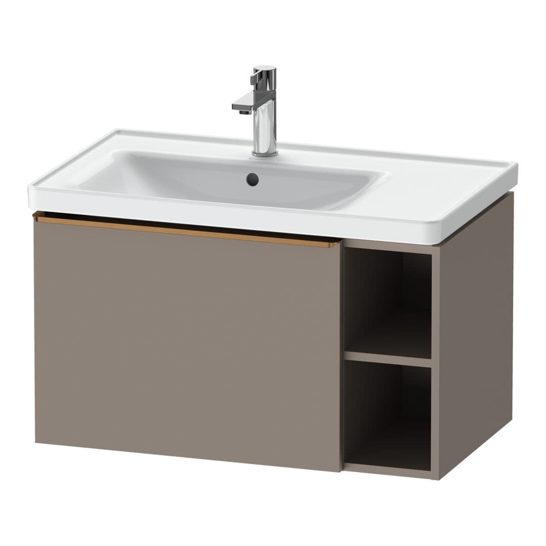 Duravit D-Neo – Έπιπλο Νιπτήρα – 784 mm, 1 συρτάρι, νιπτήρας αριστερά, Bronze Brushed – Basalte Matt, Decor (DE4258004430000)