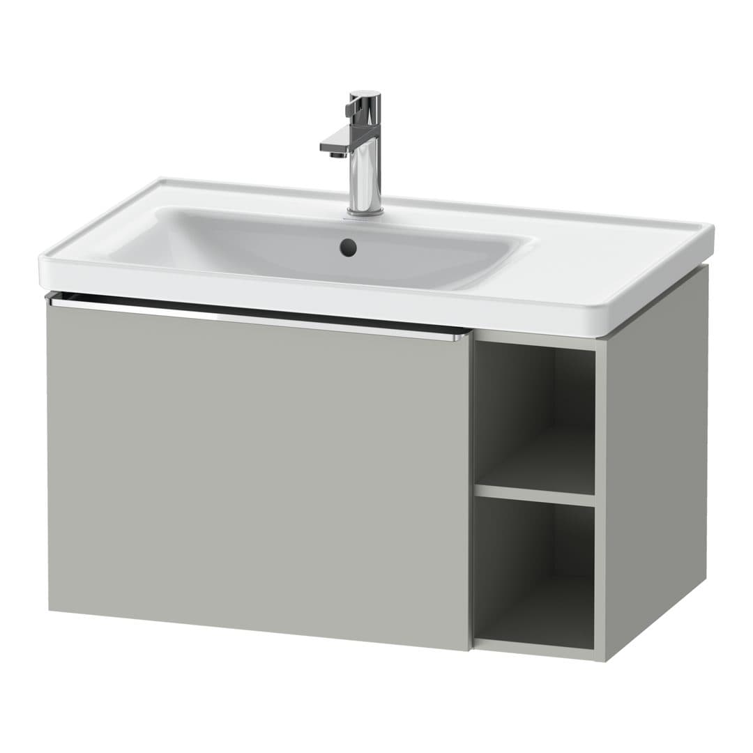 Duravit D-Neo – Έπιπλο Νιπτήρα – 784 mm, 1 συρτάρι, νιπτήρας αριστερά, Chrome High Gloss – Concrete grey Matt, Decor (DE4258010070000)