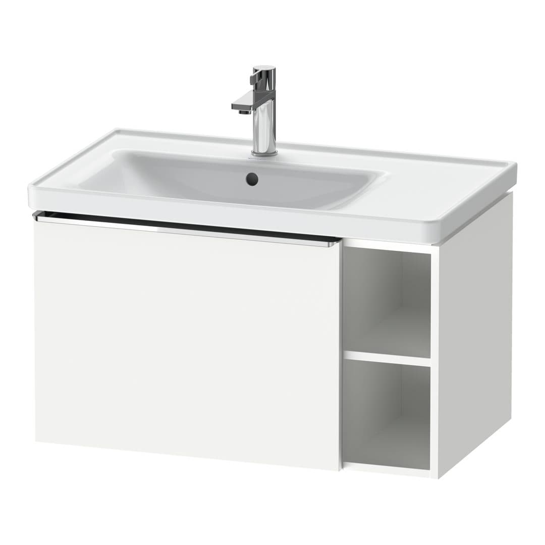 Duravit D-Neo – Έπιπλο Νιπτήρα – 784 mm, 1 συρτάρι, νιπτήρας αριστερά, Chrome High Gloss – White Matt, Decor (DE4258010180000)