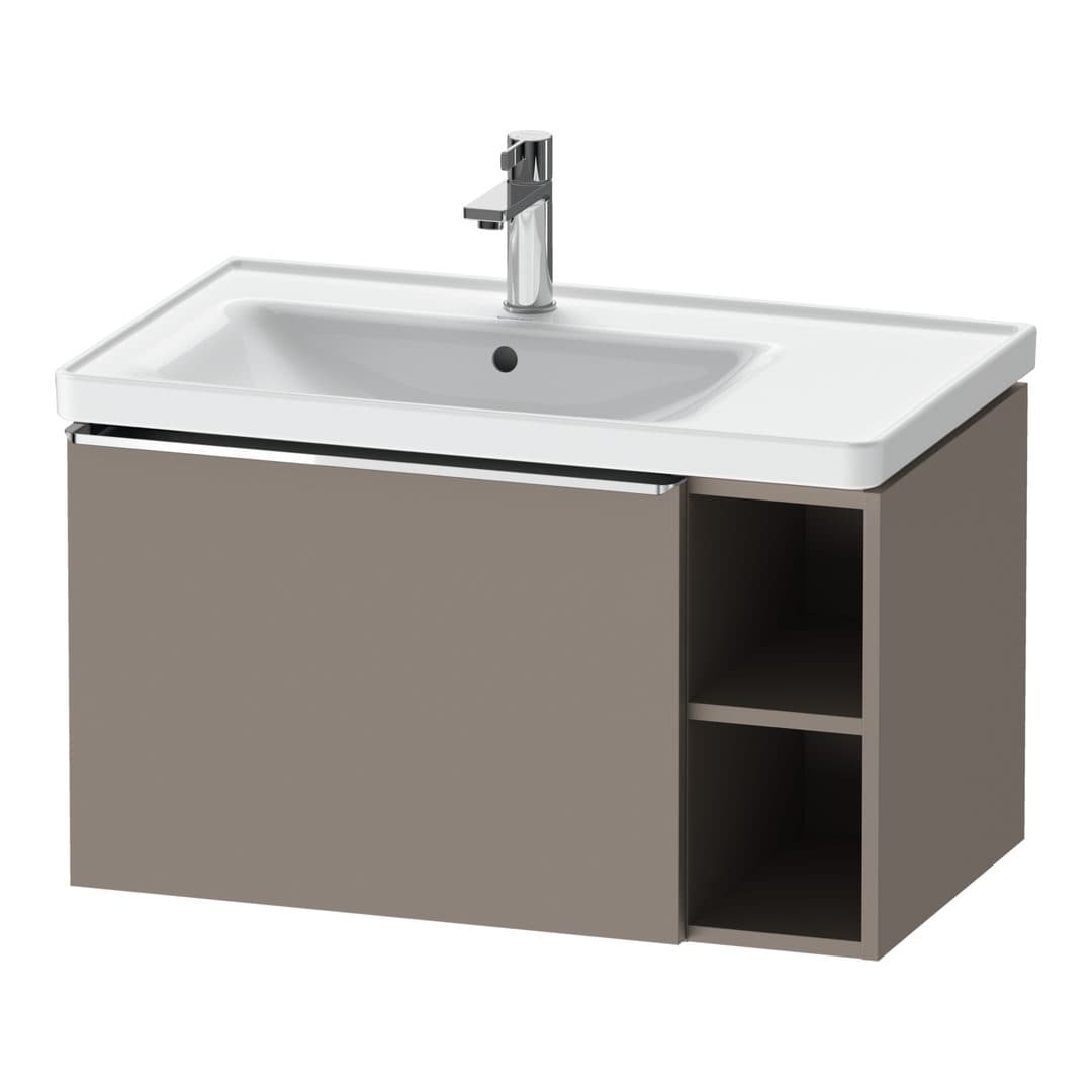 Duravit D-Neo – Έπιπλο Νιπτήρα – 784 mm, 1 συρτάρι, νιπτήρας αριστερά, Chrome High Gloss – Basalte Matt, Decor (DE4258010430000)