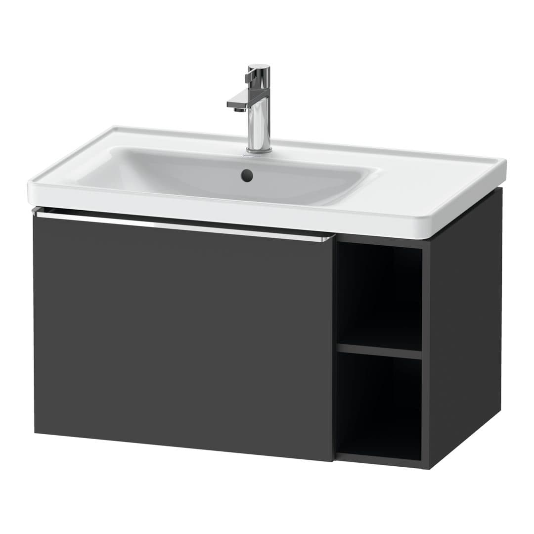 Duravit D-Neo – Έπιπλο Νιπτήρα – 784 mm, 1 συρτάρι, νιπτήρας αριστερά, Chrome High Gloss – Graphite Matt, Decor (DE4258010490000)
