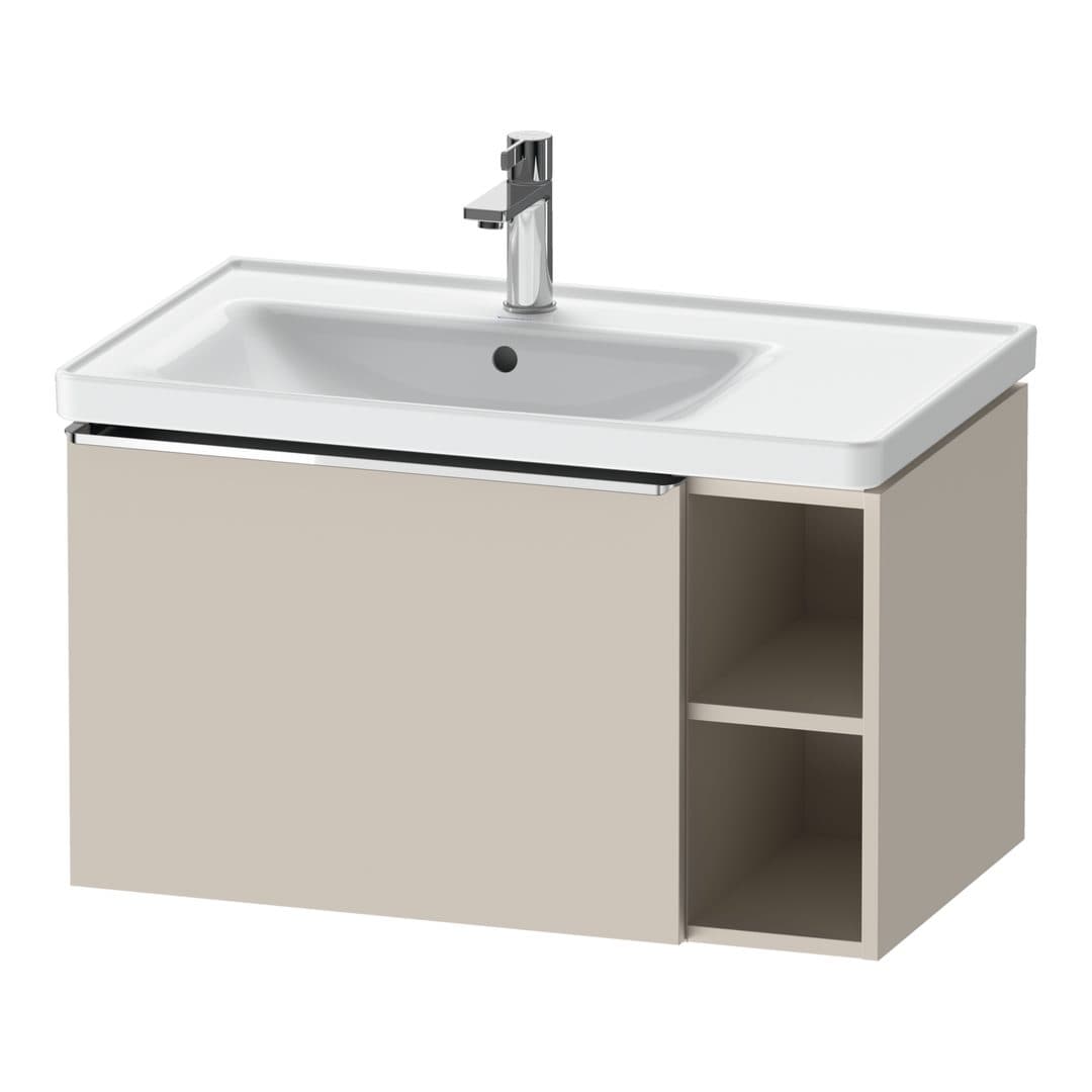 Duravit D-Neo – Έπιπλο Νιπτήρα – 784 mm, 1 συρτάρι, νιπτήρας αριστερά, Chrome High Gloss – Taupe Matt, Decor (DE4258010910000)