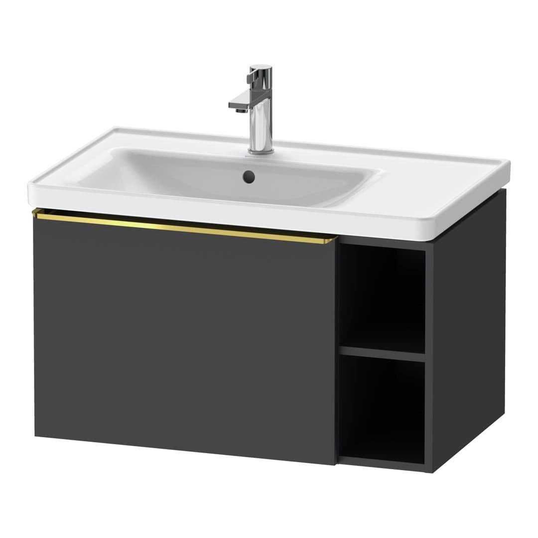Duravit D-Neo – Έπιπλο Νιπτήρα – 784 mm, 1 συρτάρι, νιπτήρας αριστερά, Gold Polished – Graphite Matt, Decor (DE4258034490000)
