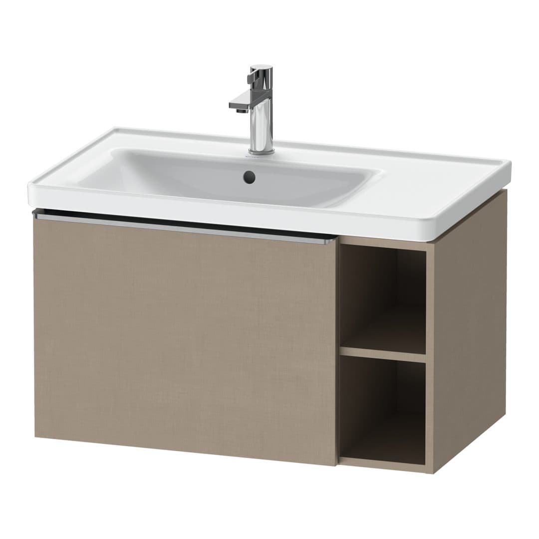 Duravit D-Neo – Έπιπλο Νιπτήρα – 784 mm, 1 συρτάρι, νιπτήρας αριστερά, Stainless steel Brushed – Linen Matt, Decor (DE4258070750000)