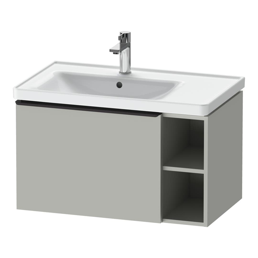 Duravit D-Neo – Έπιπλο Νιπτήρα – 784 mm, 1 συρτάρι, νιπτήρας αριστερά, Diamond black Matt – Concrete grey Matt, Decor (DE42580BD070000)