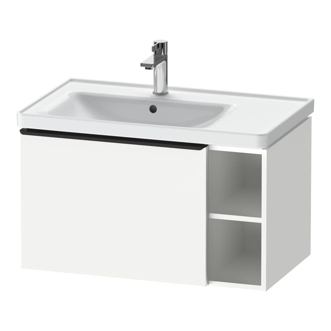 Duravit D-Neo – Έπιπλο Νιπτήρα – 784 mm, 1 συρτάρι, νιπτήρας αριστερά, Diamond black Matt – White Matt, Decor (DE42580BD180000)