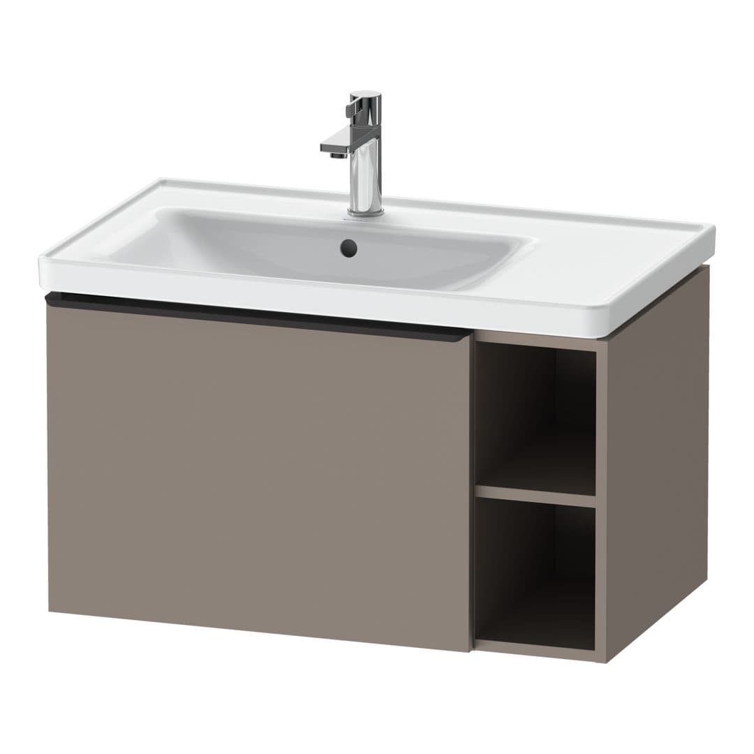 Duravit D-Neo – Έπιπλο Νιπτήρα – 784 mm, 1 συρτάρι, νιπτήρας αριστερά, Diamond black Matt – Basalte Matt, Decor (DE42580BD430000)