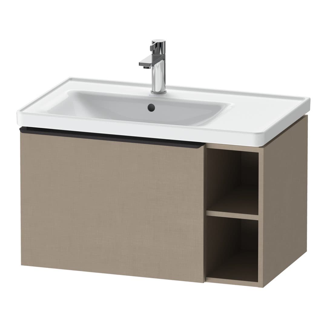 Duravit D-Neo – Έπιπλο Νιπτήρα – 784 mm, 1 συρτάρι, νιπτήρας αριστερά, Diamond black Matt – Linen Matt, Decor (DE42580BD750000)