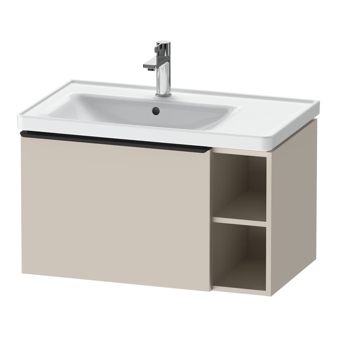 Duravit D-Neo – Έπιπλο Νιπτήρα – 784 mm, 1 συρτάρι, νιπτήρας αριστερά, Diamond black Matt – Taupe Matt, Decor (DE42580BD910000)