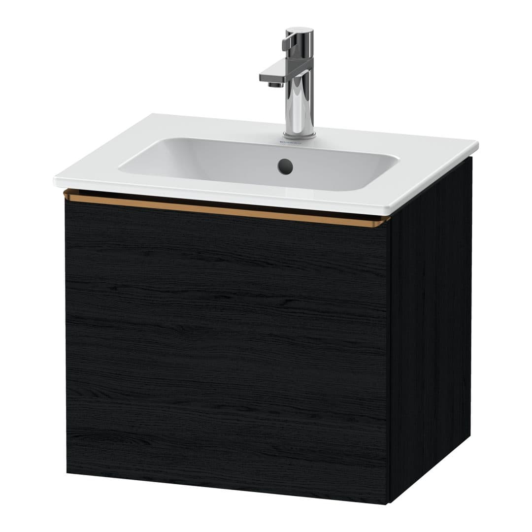 Duravit D-Neo – Έπιπλο Νιπτήρα – 510 mm, 1 συρτάρι, νιπτήρας κέντρο, Bronze Brushed – Black oak Matt, Decor (DE4260004160000)