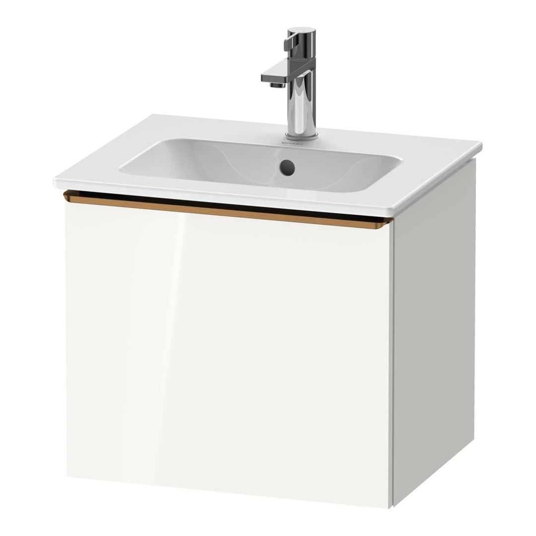 Duravit D-Neo – Έπιπλο Νιπτήρα – 510 mm, 1 συρτάρι, νιπτήρας κέντρο, Bronze Brushed – White High Gloss, Decor (DE4260004220000)