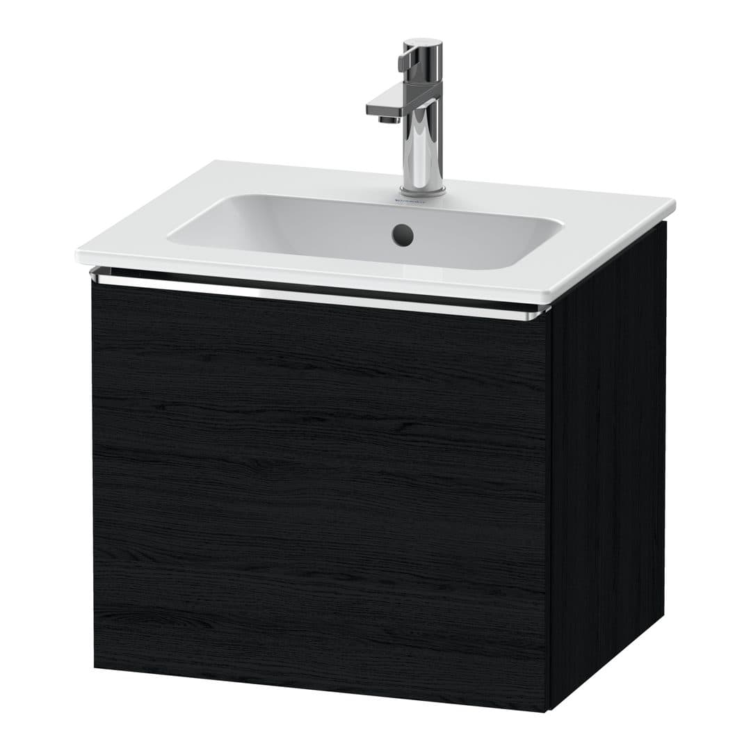 Duravit D-Neo – Έπιπλο Νιπτήρα – 510 mm, 1 συρτάρι, νιπτήρας κέντρο, Chrome High Gloss – Black oak Matt, Decor (DE4260010160000)
