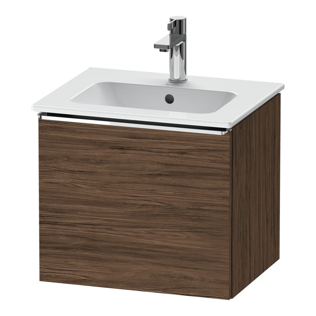 Duravit D-Neo – Έπιπλο Νιπτήρα – 510 mm, 1 συρτάρι, νιπτήρας κέντρο, Chrome High Gloss – Walnut dark Matt, Decor (DE4260010210000)