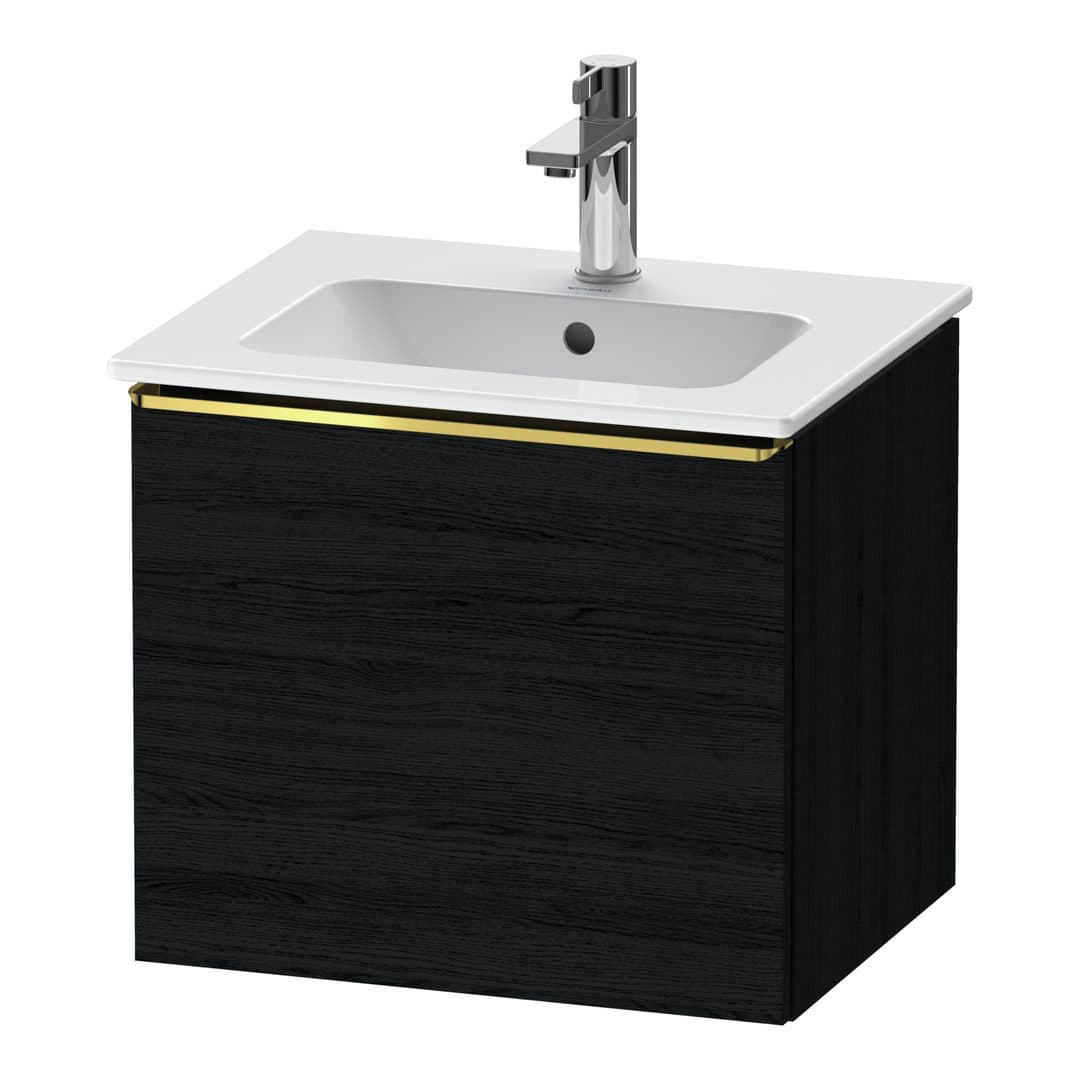 Duravit D-Neo – Έπιπλο Νιπτήρα – 510 mm, 1 συρτάρι, νιπτήρας κέντρο, Gold Polished – Black oak Matt, Decor (DE4260034160000)