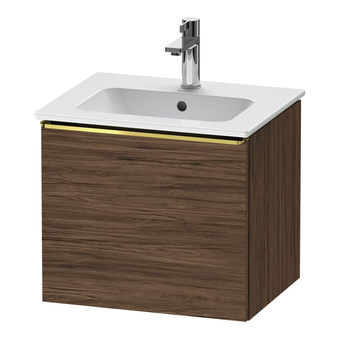 Duravit D-Neo – Έπιπλο Νιπτήρα – 510 mm, 1 συρτάρι, νιπτήρας κέντρο, Gold Polished – Walnut dark Matt, Decor (DE4260034210000)