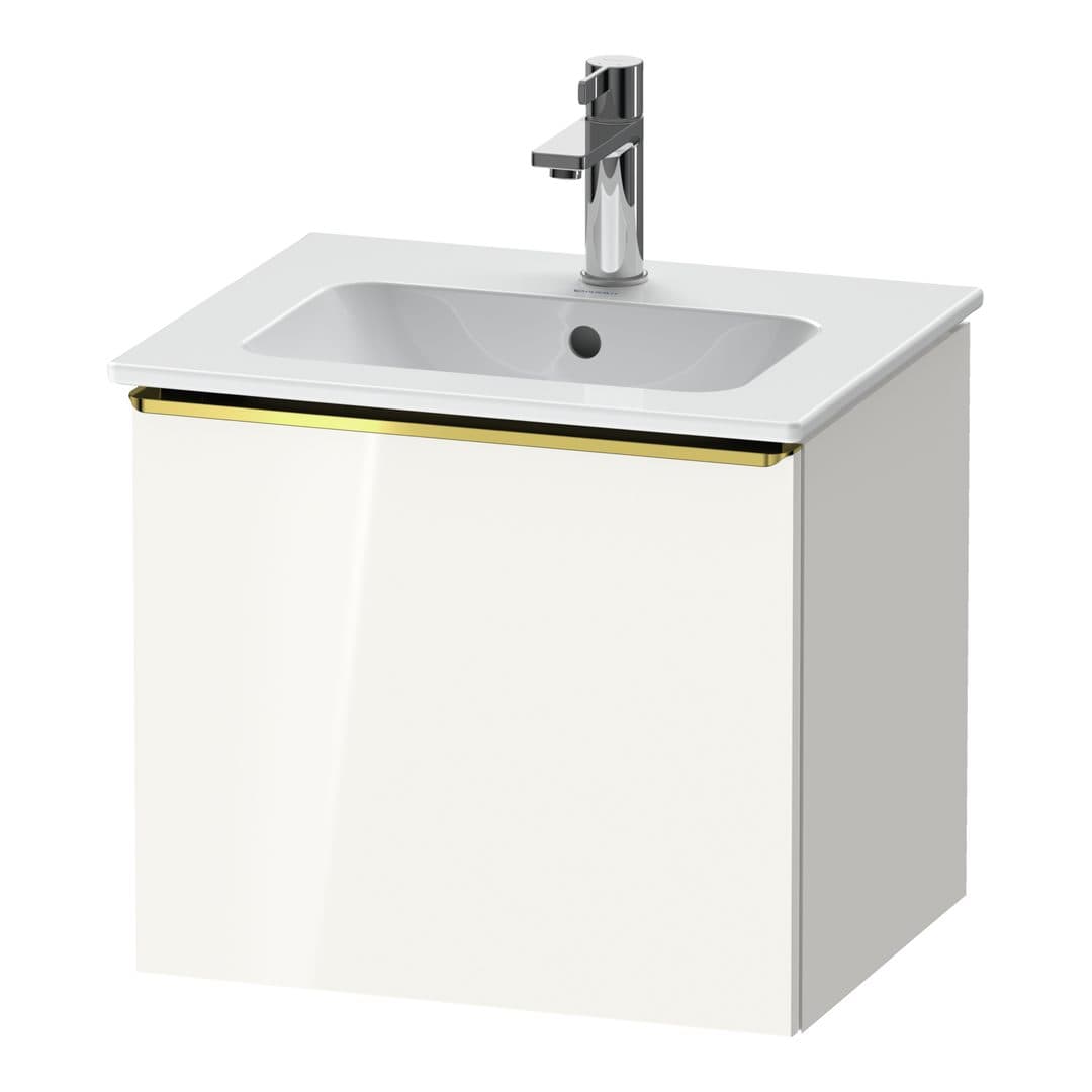 Duravit D-Neo – Έπιπλο Νιπτήρα – 510 mm, 1 συρτάρι, νιπτήρας κέντρο, Gold Polished – White High Gloss, Decor (DE4260034220000)
