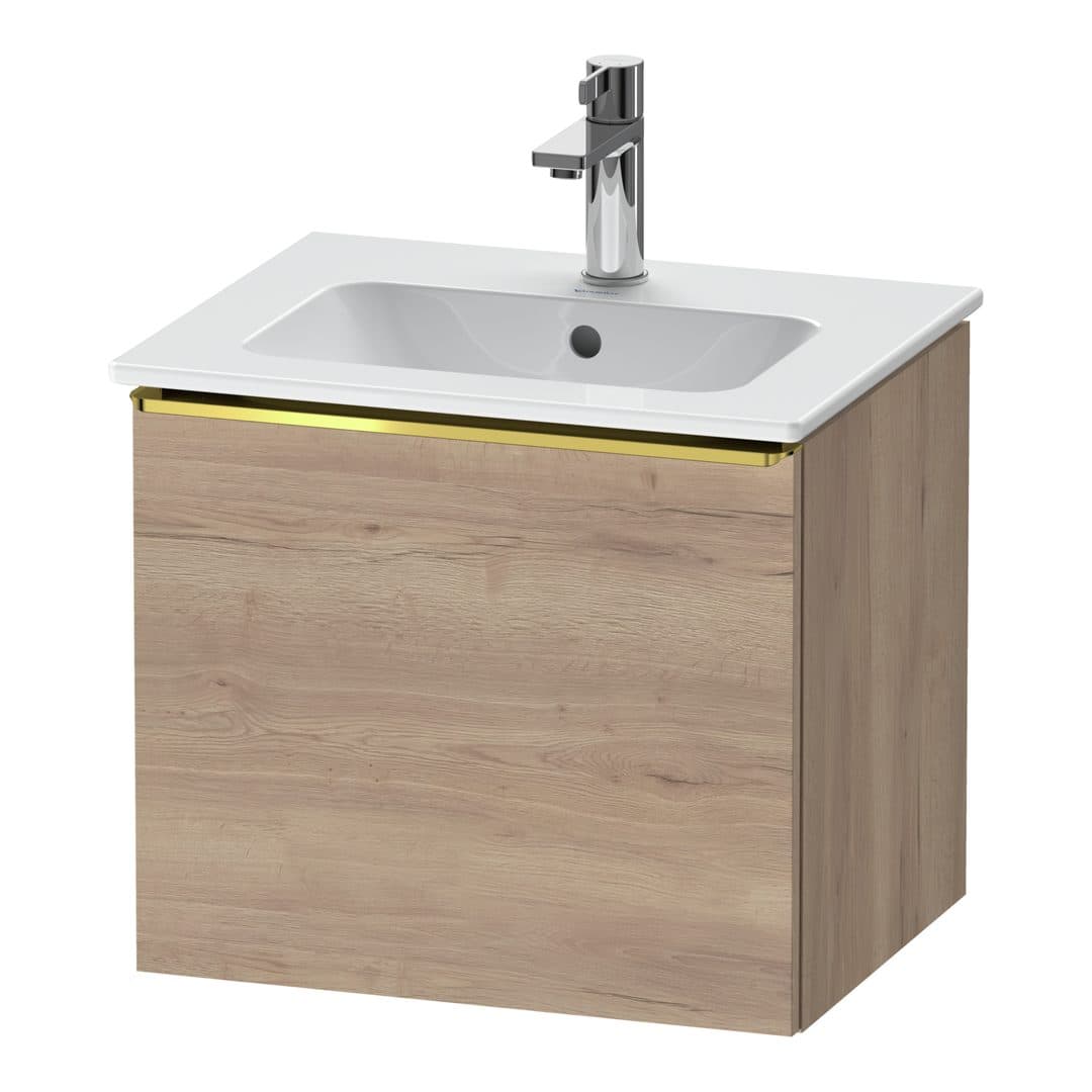 Duravit D-Neo – Έπιπλο Νιπτήρα – 510 mm, 1 συρτάρι, νιπτήρας κέντρο, Gold Polished – Marbled Oak Matt, Decor (DE4260034550000)