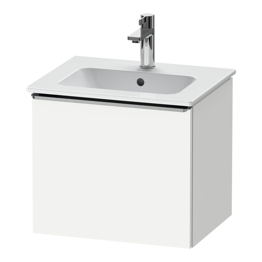 Duravit D-Neo – Έπιπλο Νιπτήρα – 510 mm, 1 συρτάρι, νιπτήρας κέντρο, Stainless steel Brushed – White Matt, Decor (DE4260070180000)