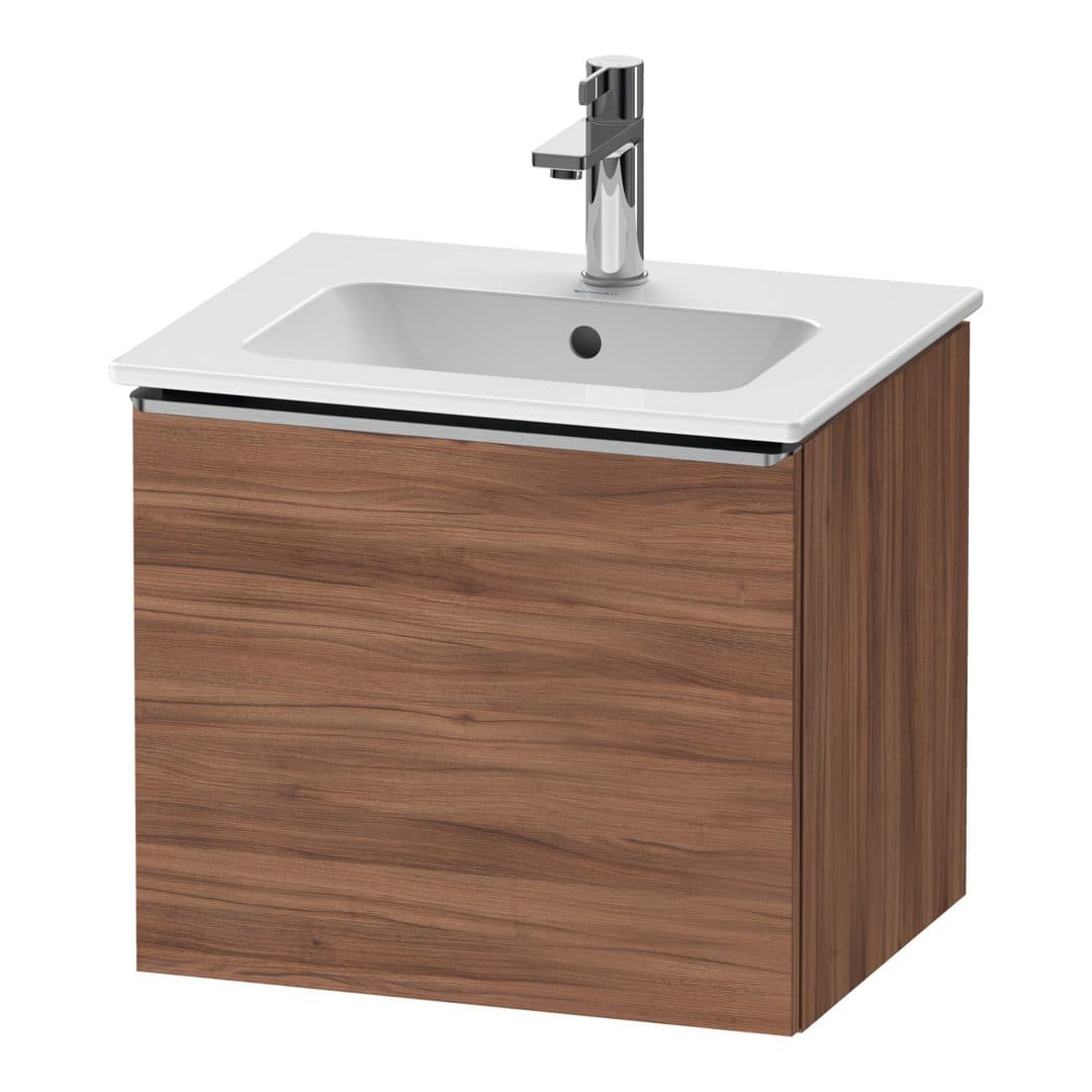 Duravit D-Neo – Έπιπλο Νιπτήρα – 510 mm, 1 συρτάρι, νιπτήρας κέντρο, Stainless steel Brushed – Walnut Matt, Decor (DE4260070790000)