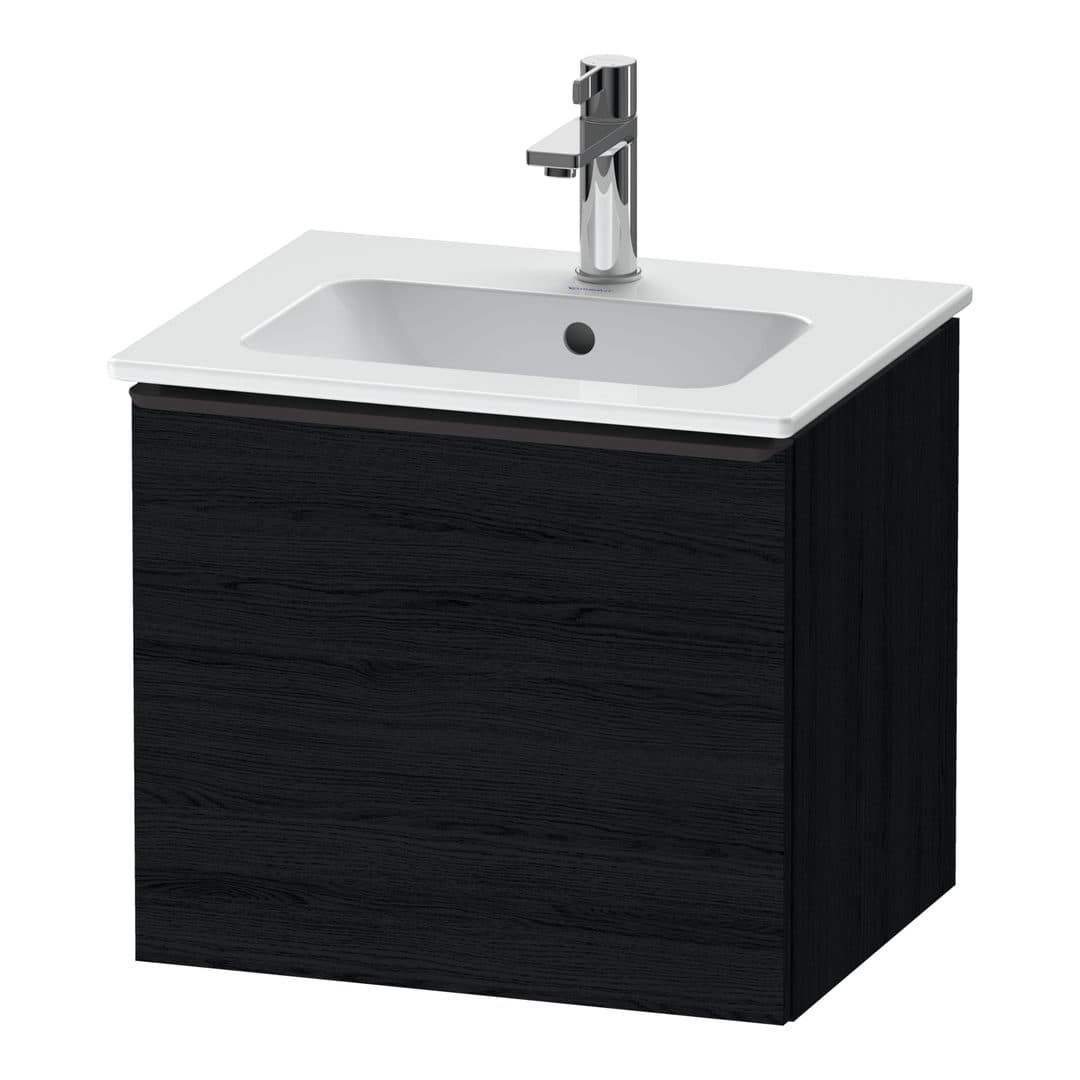 Duravit D-Neo – Έπιπλο Νιπτήρα – 510 mm, 1 συρτάρι, νιπτήρας κέντρο, Diamond black Matt – Black oak Matt, Decor (DE42600BD160000)