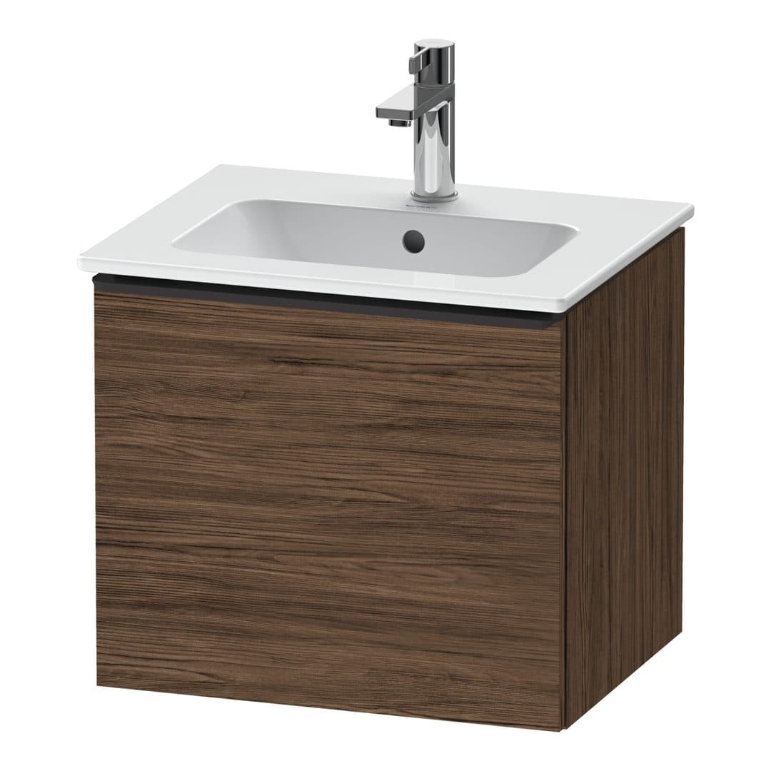 Duravit D-Neo – Έπιπλο Νιπτήρα – 510 mm, 1 συρτάρι, νιπτήρας κέντρο, Diamond black Matt – Walnut dark Matt, Decor (DE42600BD210000)
