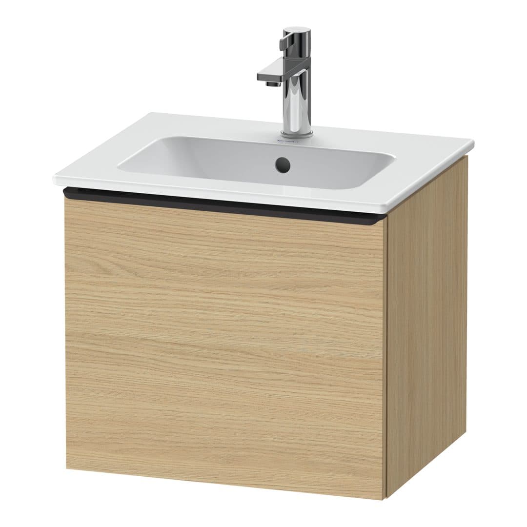 Duravit D-Neo – Έπιπλο Νιπτήρα – 510 mm, 1 συρτάρι, νιπτήρας κέντρο, Diamond black Matt – Natural oak, Decor (DE42600BD300000)