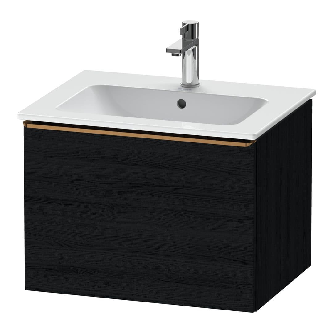 Duravit D-Neo – Έπιπλο Νιπτήρα – 610 mm, 1 συρτάρι, νιπτήρας κέντρο, Bronze Brushed – Black oak Matt, Decor (DE4261004160000)