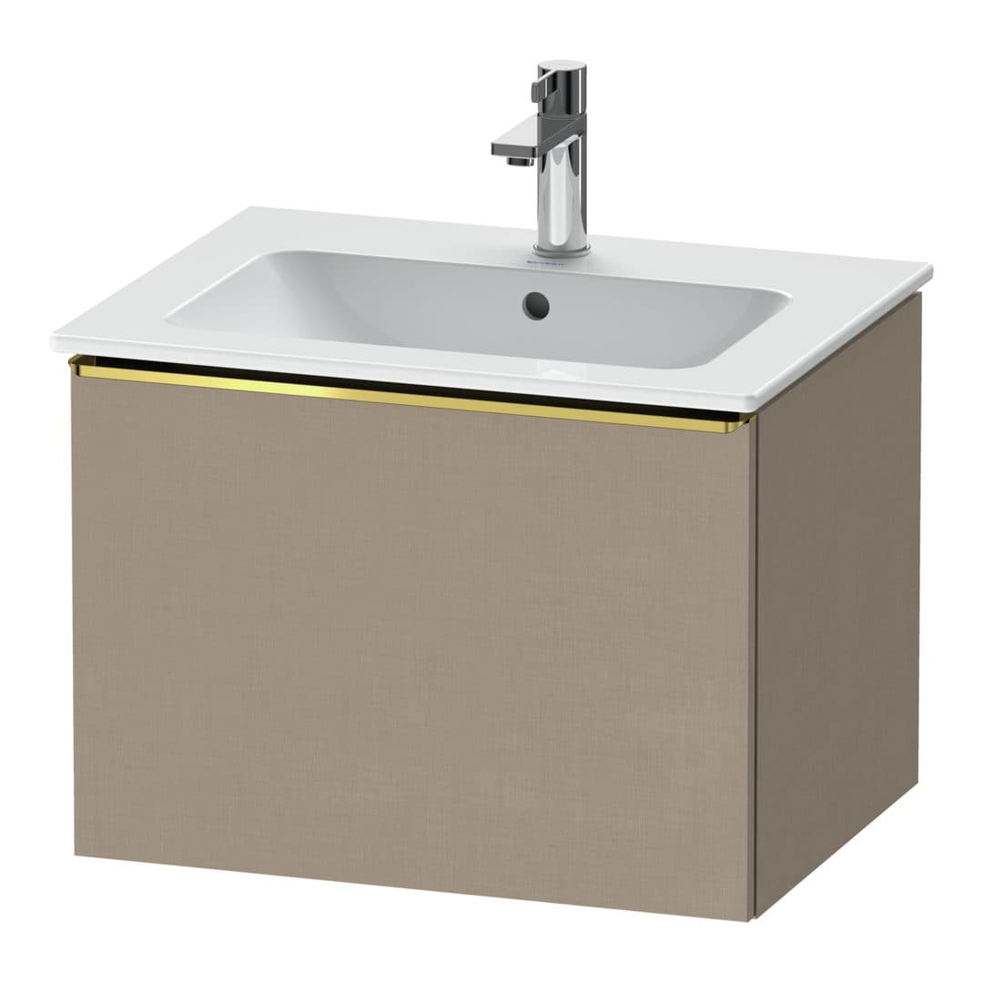 Duravit D-Neo – Έπιπλο Νιπτήρα – 610 mm, 1 συρτάρι, νιπτήρας κέντρο, Gold Polished – Linen Matt, Decor (DE4261034750000)