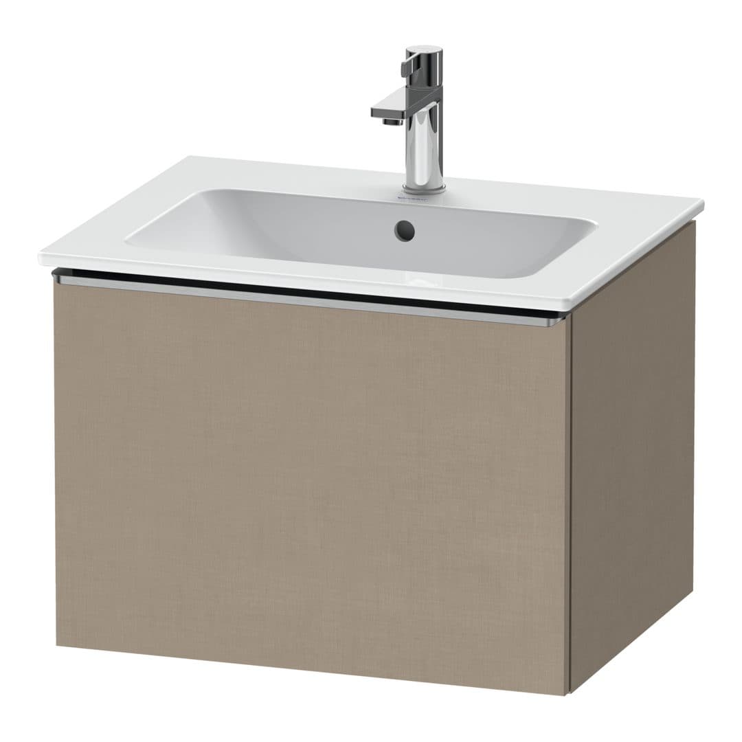 Duravit D-Neo – Έπιπλο Νιπτήρα – 610 mm, 1 συρτάρι, νιπτήρας κέντρο, Stainless steel Brushed – Linen Matt, Decor (DE4261070750000)