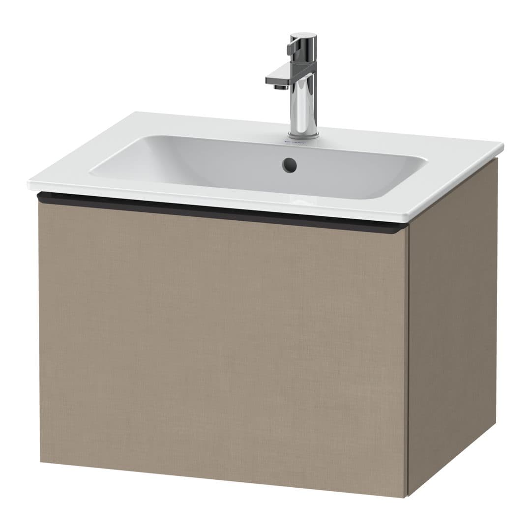 Duravit D-Neo – Έπιπλο Νιπτήρα – 610 mm, 1 συρτάρι, νιπτήρας κέντρο, Diamond black Matt – Linen Matt, Decor (DE42610BD750000)