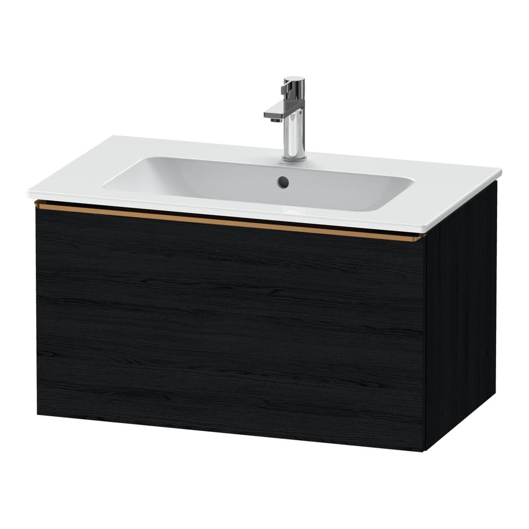 Duravit D-Neo – Έπιπλο Νιπτήρα – 810 mm, 1 συρτάρι, νιπτήρας κέντρο, Bronze Brushed – Black oak Matt, Decor (DE4262004160000)