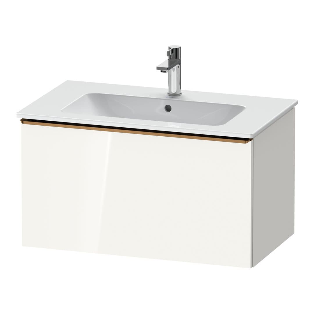 Duravit D-Neo – Έπιπλο Νιπτήρα – 810 mm, 1 συρτάρι, νιπτήρας κέντρο, Bronze Brushed – White High Gloss, Decor (DE4262004220000)